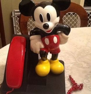 Mickey Mouse Push Button Corded Vintage Telephone.