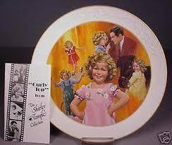 AUTOGRAPHED SHIRLEY TEMPLE CURLY TOP PLATE MINT IN BOX