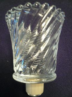   CANDELABRA SHADE VOTIVE CANDLE HOLDER SWIRL PATERN THICK CLEAR GLASS