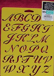 Stencil Script Alphabet 1 paint craft scrapbook cards Upper Case 