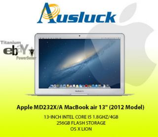 APPLE MACBOOK AIR 2012 MODEL13 1.8GHz DUALCORE i5 4GB 256GB MD232X/A 
