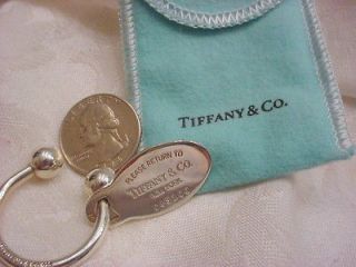 AUTHENTIC Tiffany & Co Please Return to Oval Tag Sterling Key Chain