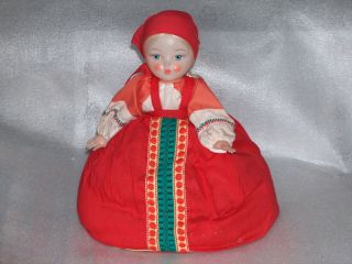 VINTAGE TEA COSY IN SHAPE OF DOLL, RUSSIA, 1970s