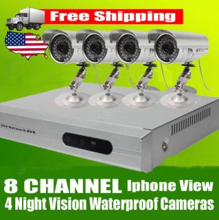 CH Channel CCTV DVR Video Security Record System+4 Outdoor Camera 