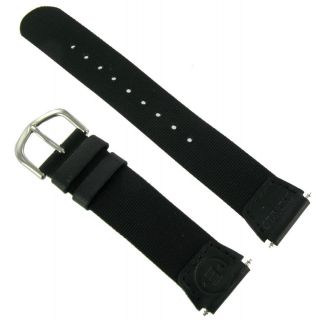 18mm Timex Expedition Textile / Leather Thin Black Watch Band   FREE 