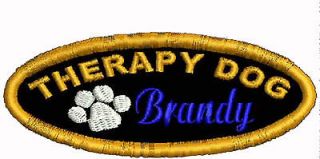 Personalized Therapy Dog Vest Patch Pet Support Patches Working Dog