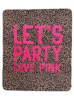 Victoria Secret PINK Stadium Blanket Throw Lets Party Leopard Print 