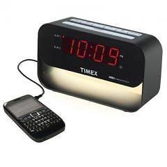 Timex Audio T128B Black Dual Alarm & Night Light USB Charging Battery 