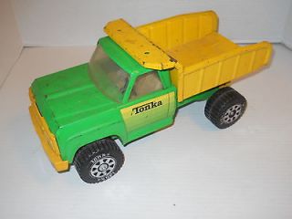 14 Green & Yellow Tonka Mason Dump Truck Pressed Metal & Plastic Dump 