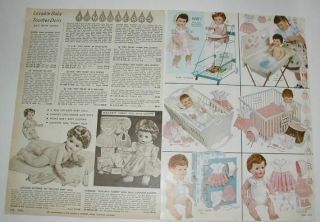 1960 Vintage A.C.Toodles & TINY TEARS Doll/Accessories Catalog Ad Pgs 