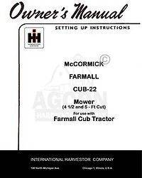 FARMALL CUB 22 Sickle Mower 4 1/2 5 ft Operator Manual