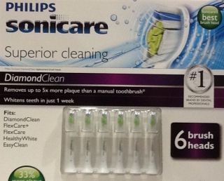   Toothbrush DIAMOND CLEAN 6 PACK Replacement Brush Heads   NEW