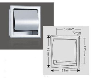 Bathroom Stainless Steel Recessed Toilet Roll Holder Box 007