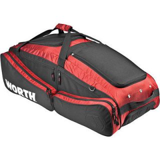 12 Worth DTBAG Scarlet Red Wheeled Baseball/Softb​all Equipment Bags 