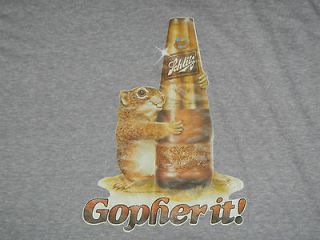   SCHLITZ gopher it T SHIRT LARGE very clean THIN+SOFT 70s 80s beer