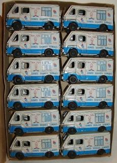 1950s Mister Softee Tin Trucks carton of 12 trucks