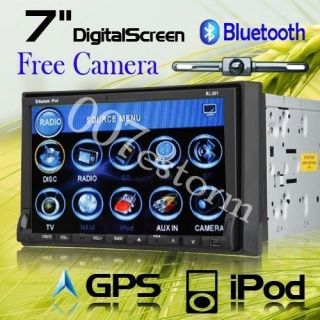   Single 1Din Digital 7 LCD Touch Screen Car DVD Player Bluetooth Radio
