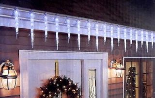   LED Hanging Icicle Christmas Lights Set 9 ft Long Outdoor Decoration
