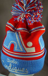 Retro CCM QUEBEC NORDIQUES Hockey Pom Knit Hat Cap
