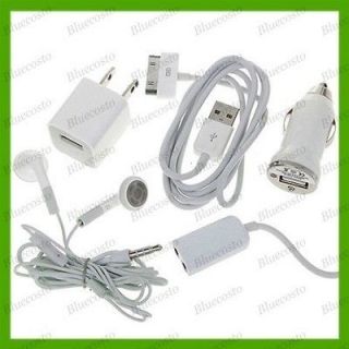 5in1 Travel Kit USB Sync Cable Charger Car Mini for iPhone 4S 3GS iPod 