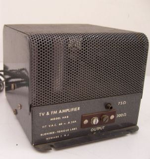 OLD VINTAGE 3 VACUUM TUBE BLONDER TONGUE MOB HAB TV FM AMP AMPLIFIER 