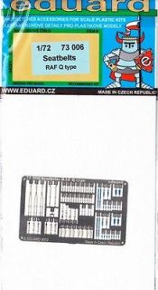 Eduard 73006 WWII RAF Q Type Seatbelts 1/72 Scale Color Photoetched 