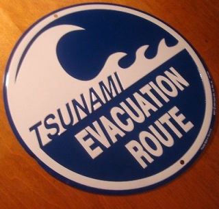 TSUNAMI EVACUATION ROUTE ROAD STREET SIGN Beach Decor