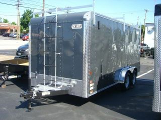   CAR MATE ENCLOSED CUSTOM CARGO CONTRACTOR TRAILER 7k GVWR,CHARCOAL GRY