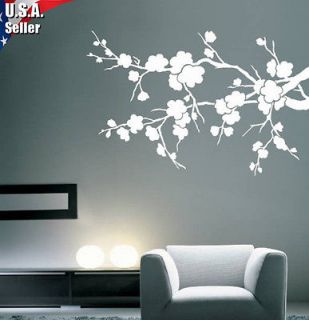 Cherry Blossom Flowers Branch Wall Decor Art Vinyl Mural Decal Sticker 
