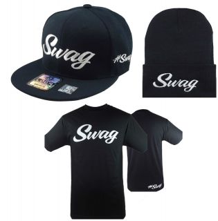 NEW SWAG T SHIRT + SNAPBACK + BEANIE HAT SET AVAILABLE IN 4 SIZES 