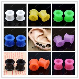   12MM Double Flare Flexible Silicone Ear Tunnels Plugs Earlets Gauges