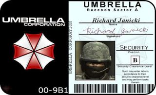 Umbrella Corp. Security ID Card Resident Evil Custom