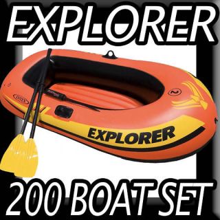 Explorer 200 Boat Set by Intex 2 person Inflatable raft includes 