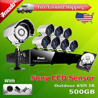   DVR Outdoor CCD CCTV Video Surveillance Security Camera System 500GB