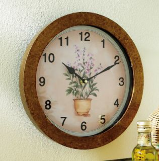 Herb Garden Kitchen Wall Clock