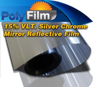 15% Silver Chrome Mirror Reflective Window Film 50cm x 6m Roll Glass 