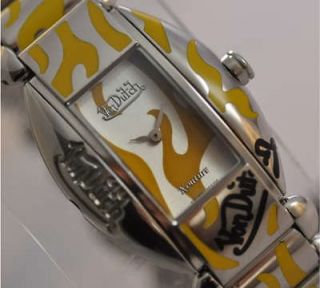   Mens Von Dutch Mustard Yellow Kouture Swiss Made Steel Unique Watch