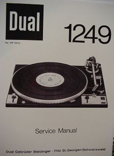 DUAL 1249 TURNTABLE SERVICE MANUAL 20 Pages