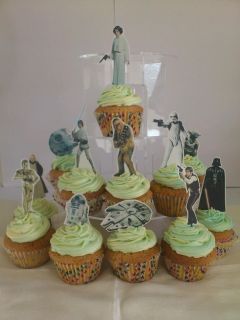   Star Wars Classic **FAB** Edible WAFER Cupcake Toppers **STAND UPS