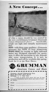 1950 Vintage Ad Grumman Aluminum Canoes and Boats Bethpage,NY