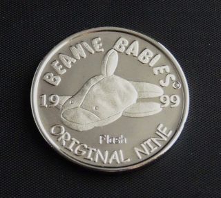 Ty BBOC Silver Coin FLASH Dolphin Porpoise Fish Original Nine Beanie 