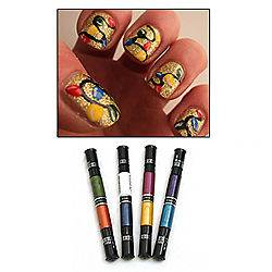   Migi Nail Art Manicure Pen Brush Designs 8 Metallic Colors (4 Pens