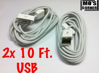 2x 10 Ft. USB Power Cable Charger Data Sync 3M Cord iPod iPhone 3 3GS 