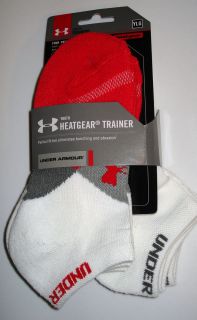 UNDER ARMOUR HEATGEAR 4 PAIR YOUTH NO SHOW SIZE YOUTH LARGE (YLG) FITS 