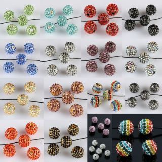 10/20/50PC Mixed Austrian Crystal 10mm Disco Ball Spacer Loose 