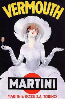 ITALY VERMOUTH MARTINI ROSSI GIRL TORINO DRINK VINTAGE POSTER REPRO 