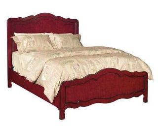   RED FRENCH PROVINCIAL KING SIZE BED, SOLID WOOD, HARDWOODS