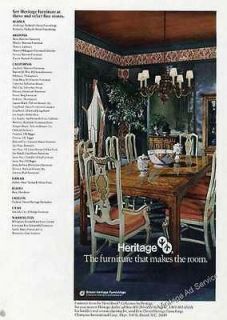 1976 Drexel Heritage Dining Room Vintage Furniture Ad