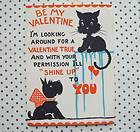 Vintage 1940s Black Cat Scottie Dog Valentine Paper Greeting Card