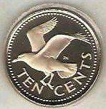 1973 BARBADOS 10 Cents Coin Seagull Proof
